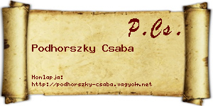 Podhorszky Csaba névjegykártya