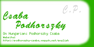 csaba podhorszky business card